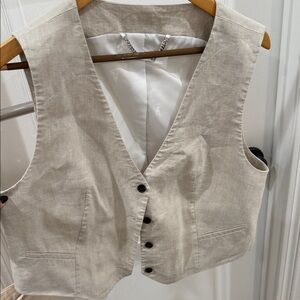 All Saints Beige Buttoned Vest